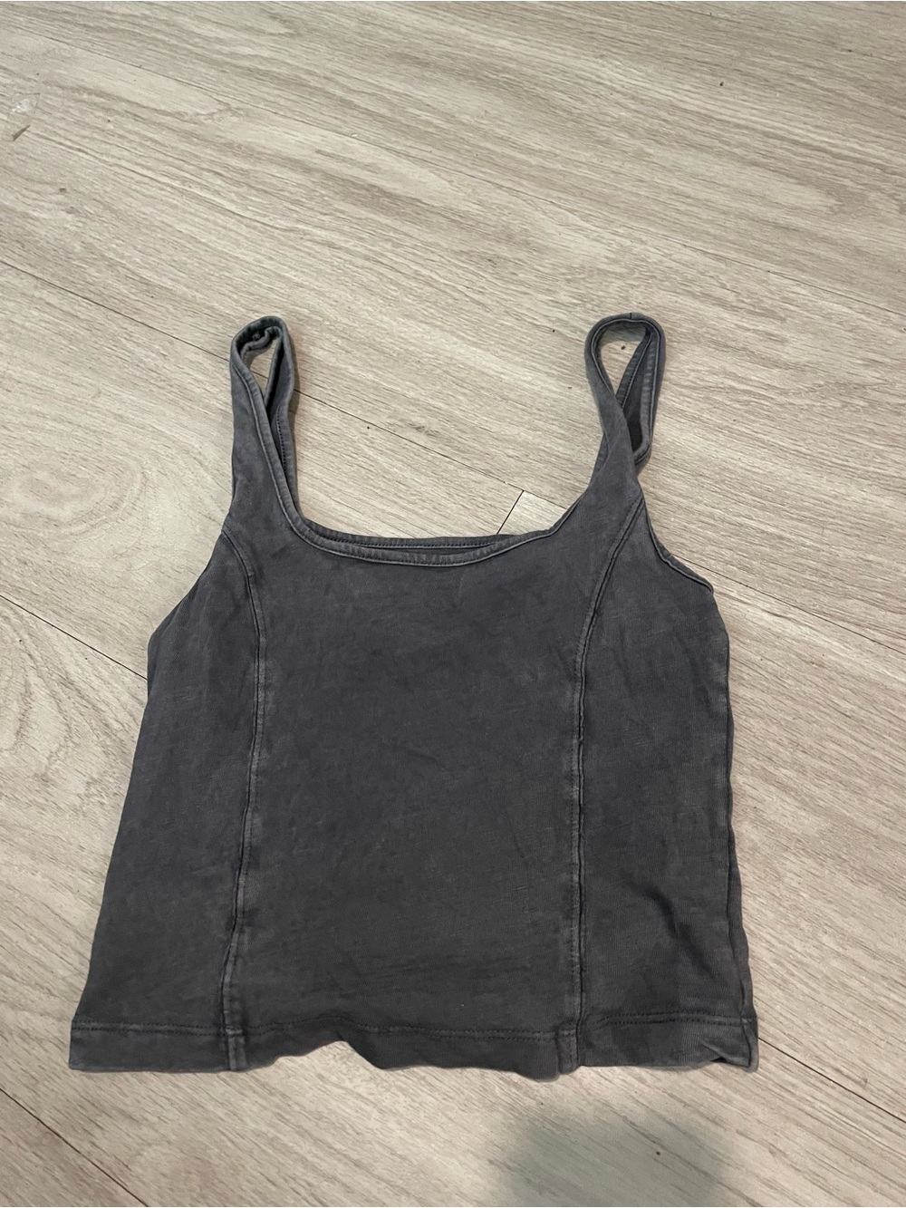 aerie Charcoal Gray Cropped Tank Top